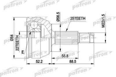 PATRON ШРУС наружн к-кт FORD: ESCORT с ABS 9.90- (PCV1125)