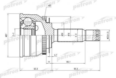 PATRON ШРУС наружн к-кт HYUNDAI: Getz 04- (PCV1607)