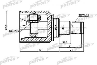 Patron PCV1777 шарнир, приводной вал на TOYOTA FJ CRUISER (GSJ1_)