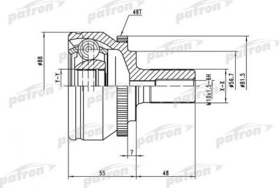 PATRON ШРУС наружн к-кт VOLVO: C70/S60/S70 97- (PCV3560)