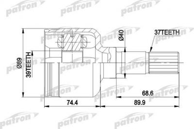 PATRON ШРУС внутр к-кт CITROEN: JUMPER бортовой 94-02, JUMPER автобус 94-02, JUMPER фургон 94-02, FIAT: DUCATO бортовой 94-02, DUCATO автобус 94-02, DUCATO ф (PCV5015)