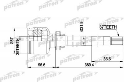 PATRON ШРУС внутр к-кт [A:37, B:39, D:87] CITROEN: JUMPER бортовой 94-02, JUMPER автобус 94-02, JUMPER фургон 94-02, FIAT: DUCATO бортовой 94-02, DUCATO авто (PCV5016)