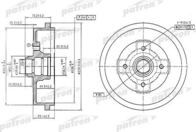 PATRON Барабан тормозной задн AUDI: 80 72-78 (PDR1404)