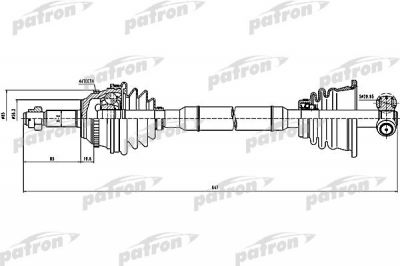 PATRON Полуось лев RENAULT: LAGUNA 1.8/2.0 93-01, LAGUNA I 1.8/2.0 93-01 (PDS0299)