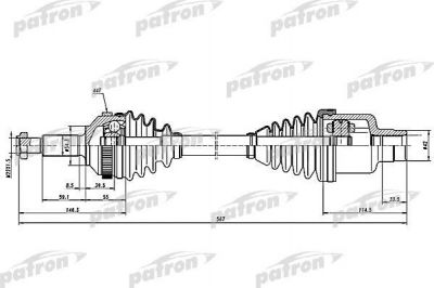 PATRON Полуось прав FORD: MONDEO I 1.6 i 16V/1.8 i 16V/1.8 i 16V 4x4/2.0 i 16V/2.0 i 16V 4x4 93-96, MONDEO   1.6 i 16V/1.8 i 16V/1.8 i 16V 4x4/2.0 i 16V/2.0 i 1 (PDS1258)