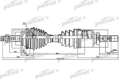 PATRON Полуось прав RENAULT: MASTER II автобус 2.5 D/2.8 dTI 98- (PDS1408)