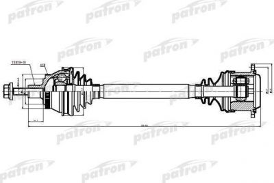 PATRON Полуось прав AUDI: A6, A6 QUATTRO 2.7, 3.0, A8, A8 QUATTRO, S8 98-04 (PDS9038)