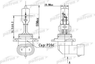 Patron PLHB3-12/60 лампа накаливания, фара дальнего света на OPEL ASTRA G универсал (F35_)