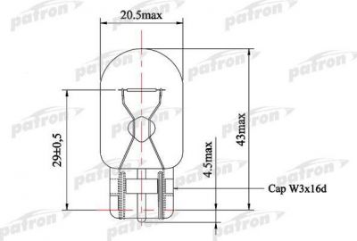 Patron PLW21W лампа накаливания, задняя противотуманная фара на TOYOTA YARIS VERSO (_NLP2_, _NCP2_)