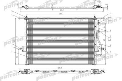 PATRON Радиатор кондиционера паяный FORD: COUGAR, MONDEO 1.6-1.8TD 97- (PRS1068)