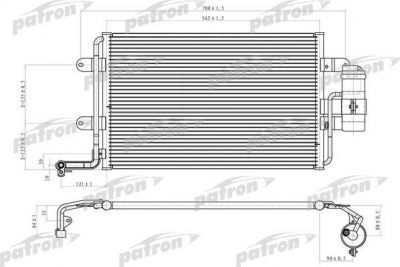 PATRON Радиатор кондиционера паяный AUDI: A3, SEAT: LEON, TOLEDO II, SKODA: O (PRS1069)