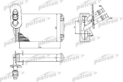 PATRON Радиатор отопителя AUDI: A3, SEAT: LEON, TOLEDO, SKODA: OCTAVIA, VW: BORA, GOLF IV, GOLF IV Variant, POLO CLASSIC, all, 95- (PRS2074)