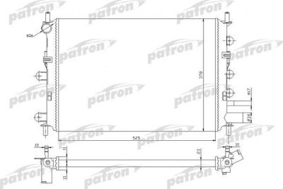 PATRON Радиатор системы охлаждения FORD: ESCORT, ORION 1.4-2.0, 90-99 (PRS3435)