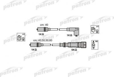 PATRON Комплект проводов зажигания AUDI: 80 78-86, 80 86-91, 80 91-94, 80 AVANT 92-96, CABRIOLET 93-98, COUPE 86-88, COUPE 89-96 (PSCI1002)