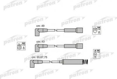 PATRON Комплект проводов зажигания OPEL: ASCONA C 86-88, ASCONA C hatchback 86-88, KADETT E 86-91, KADETT E COMBO 86-91, KADETT E hatchback 86-91, KADETT E cabriolet 86-93 (PSCI1008)