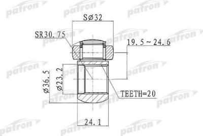 Patron PTD002 муфта с шипами, приводной вал на FIAT UNO (146A/E)