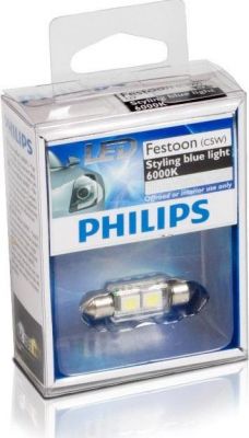 Лампа PHILIPS светодиодная Fest 10.5x38 1W 12V LED 6000K, 1шт. 12859 X1