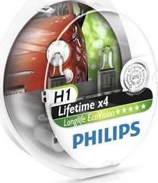 PHILIPS Лампы H1 12V 55W P14,5s LongLife EcoVision PHILIPS (2шт.) (36255828)
