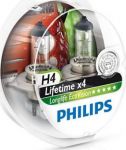PHILIPS Лампы H4 12V 60/55W P43t LongLife EcoVision PHILIPS (2шт.) (36257228)