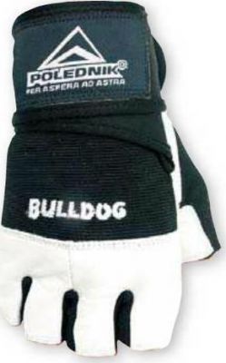 Фитнесперчатки Polednik BULLDOG р.12 XXL черные, эластичный верх, широкая манжета, кожаная ладошка