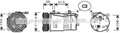 Prasco AIAK003 компрессор, кондиционер на VW GOLF IV (1J1)