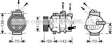 Prasco AIK349 компрессор, кондиционер на VW PASSAT (362)