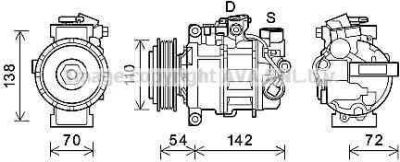 Prasco BWK495 компрессор, кондиционер на 1 (F20)