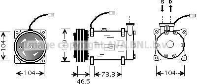 Prasco CNAK030 компрессор, кондиционер на PEUGEOT 206 SW (2E/K)