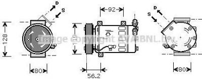 Prasco CNAK237 компрессор, кондиционер на PEUGEOT 206 SW (2E/K)