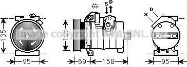 Prasco CRAK130 компрессор, кондиционер на CHRYSLER 300 C Touring (LX)