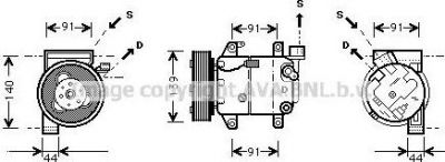 Prasco DNK005 компрессор, кондиционер на NISSAN ALMERA II Hatchback (N16)