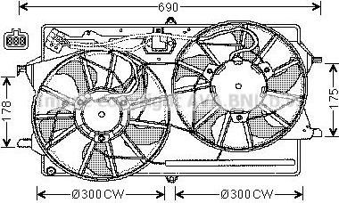 Prasco FD7507 вентилятор, охлаждение двигателя на FORD FOCUS седан (DFW)