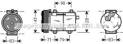 Prasco FDAK279 компрессор, кондиционер на FORD MONDEO I (GBP)