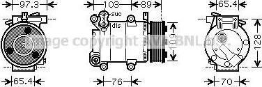 Prasco FDAK391 компрессор, кондиционер на FORD C-MAX (DM2)