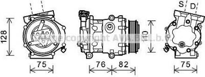 Prasco FDK479 компрессор, кондиционер на FORD TRANSIT c бортовой платформой/ходовая часть