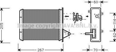 Prasco FT6089 теплообменник, отопление салона на FIAT PALIO Weekend (178DX)