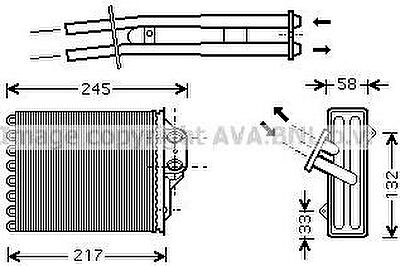 Prasco FT6304 теплообменник, отопление салона на FIAT PANDA (169)