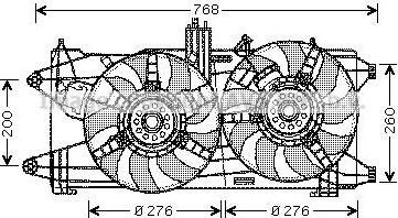 Prasco FT7522 вентилятор, охлаждение двигателя на FIAT DOBLO вэн (223, 119)