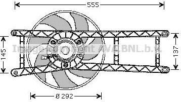 Prasco FT7525 вентилятор, охлаждение двигателя на FIAT PANDA (169)