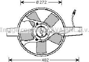 Prasco FT7534 вентилятор, охлаждение двигателя на FIAT UNO (146A/E)