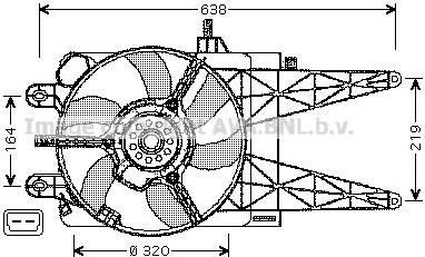 Prasco FT7553 вентилятор, охлаждение двигателя на FIAT PUNTO (188)
