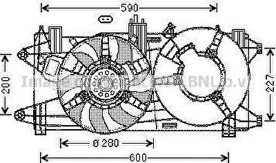 Prasco FT7596 вентилятор, охлаждение двигателя на FIAT DOBLO вэн (223, 119)