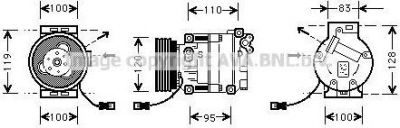 Prasco FTK034 компрессор, кондиционер на FIAT BRAVA (182)