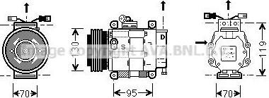 Prasco FTK049 компрессор, кондиционер на FIAT BRAVA (182)