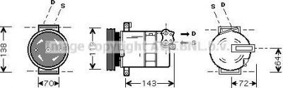 Prasco FTK086 компрессор, кондиционер на FIAT STILO (192)