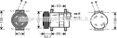 Prasco FTK088 компрессор, кондиционер на FIAT STILO (192)