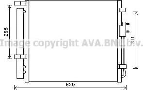 Prasco HY5343D конденсатор, кондиционер на HYUNDAI SANTA FE III (DM)