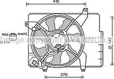 Prasco HY7527 вентилятор, охлаждение двигателя на HYUNDAI GETZ (TB)