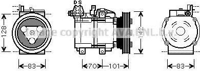 Prasco HYK149 компрессор, кондиционер на HYUNDAI ACCENT I (X-3)