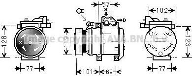 Prasco KAK146 компрессор, кондиционер на HYUNDAI TUCSON (JM)